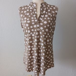 SJS sleeveless polka dot top blouse